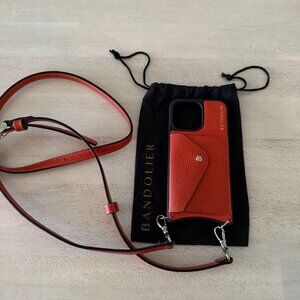 CASEY Crossbody Phone Case in Orange/Silver
